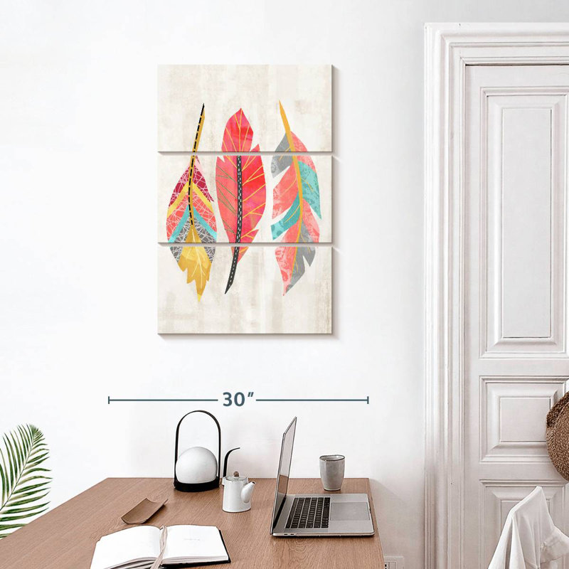 Kerner Feather Trio, 32" H x 20" W