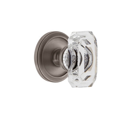 Faux bouton de porte simple en cristal Grandeur Circulaire Rosette