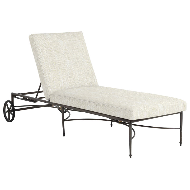 Chaise longue en aluminium Roma, Rollo crème, Pas de soudure