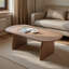 47" Oval Coffee Table, Modern Solid Wood Veneer Centre Table-86433481