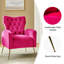 Fauteuil à oreilles en velours de polyester Tonas-466040041