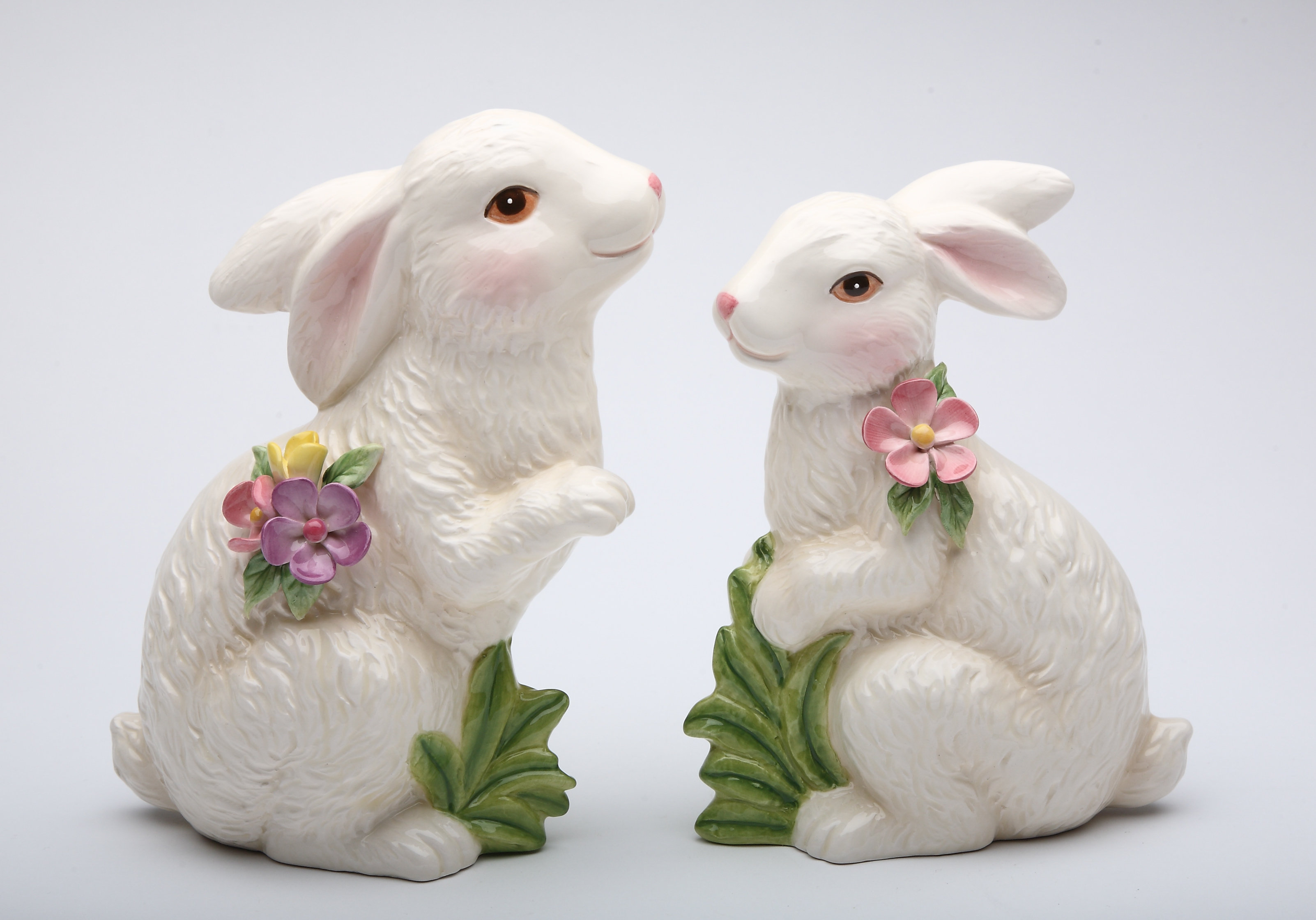 The Holiday Aisle® 2 Piece Sofley Blossom Bunny Figurine Set & Reviews | Wayfair