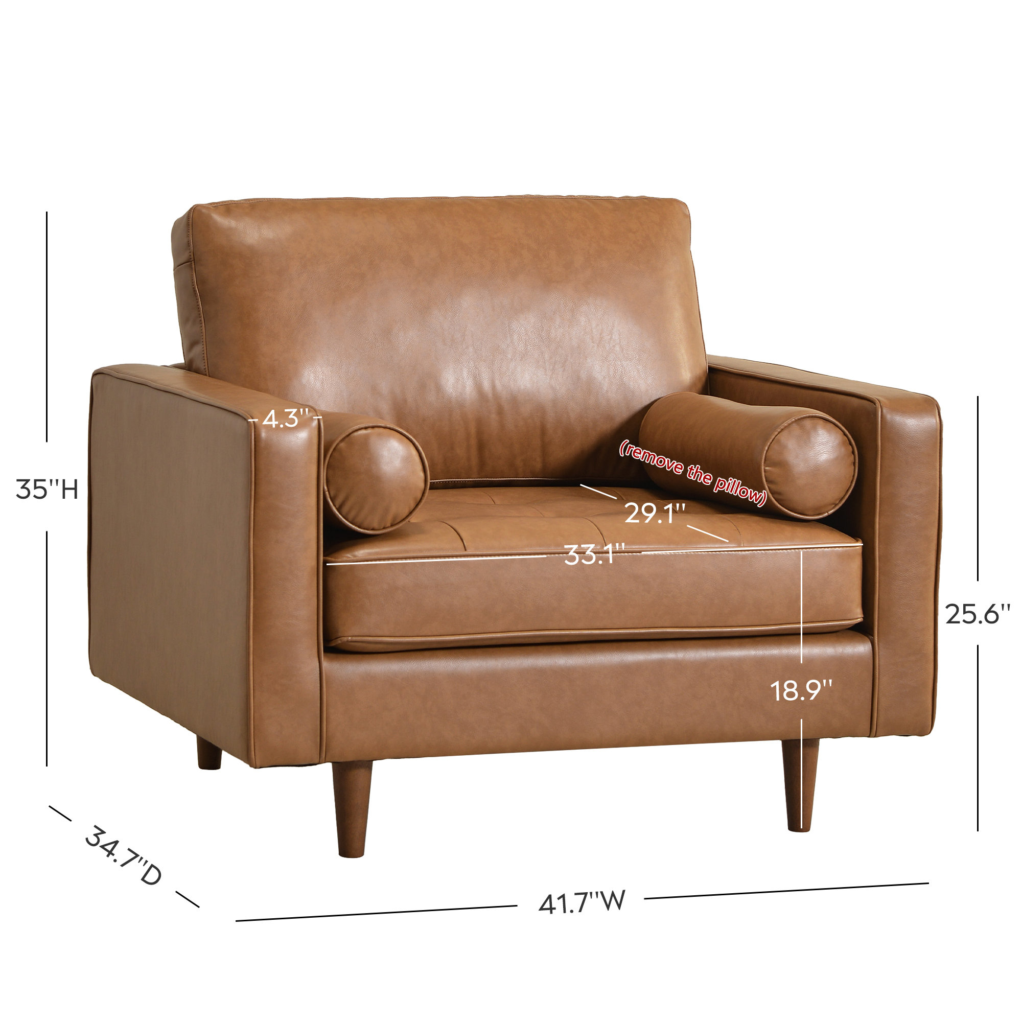  Geo 42" Vegan Leather Armchair