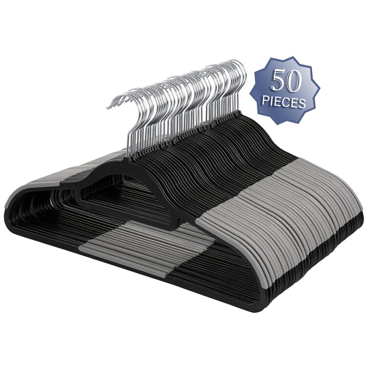 Honey-Can-Do 50-Pack Plastic Non-slip Grip Clothing Hanger (White