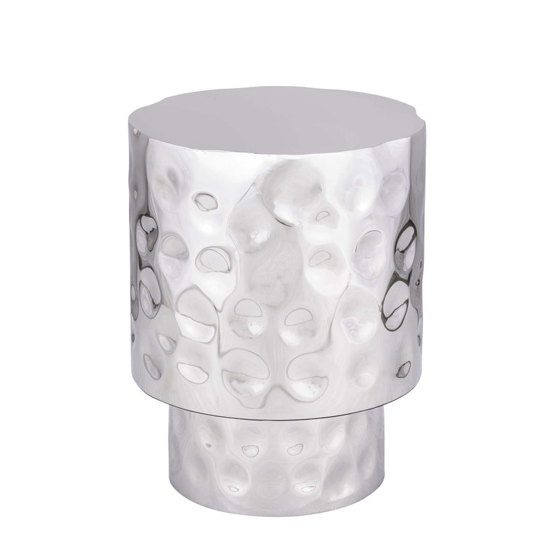 Table de bout de style moderne en métal doré, Argent argent
