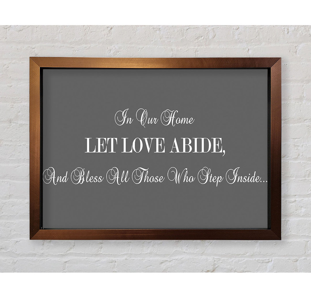 Macdoel Love Quote In Our Home Let Love Abide Pink Framed Print Wall Art