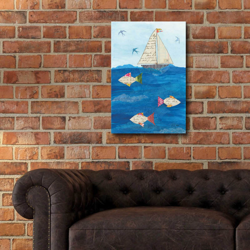 «Sailing Together II» par Courtney Prahl, art mural en verre acrylique, H 24 po x l 16 po x P 0,2 po