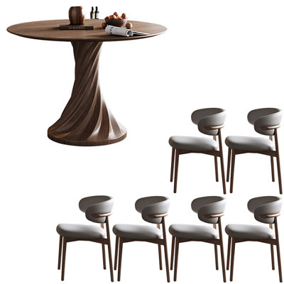 Ancient style solid wood dining table set