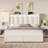 Velvet Upholstered Storage Kids Platform Bed with LED Lights-2079413573-2071430729