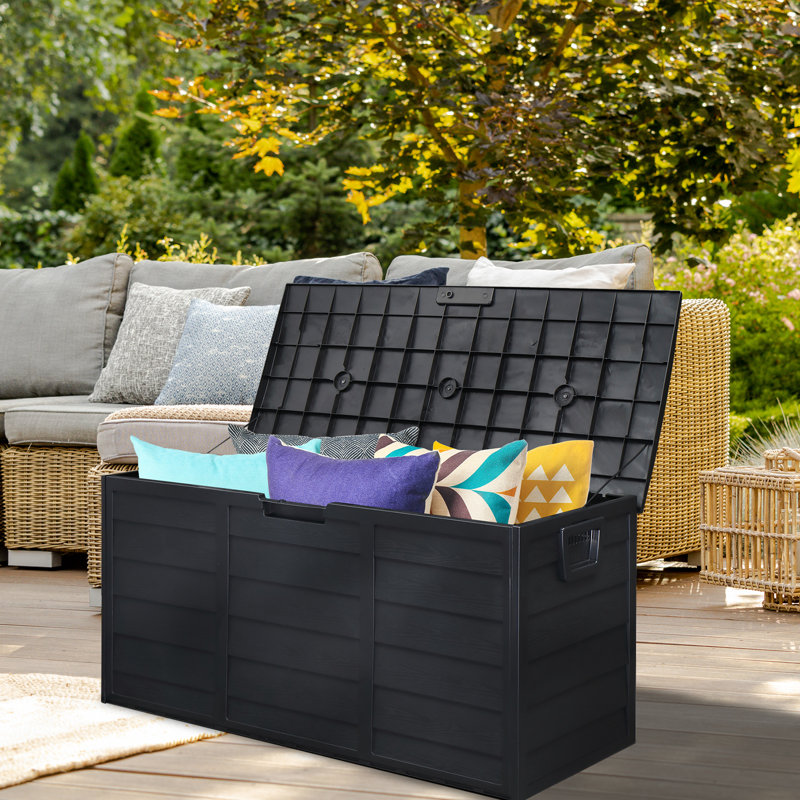 75 Gallon Lockable Cabinet Deck Box, Black