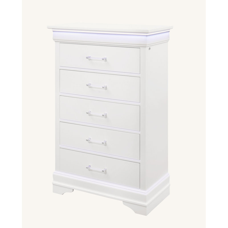 Commode Charleston avec DEL, Blanc
