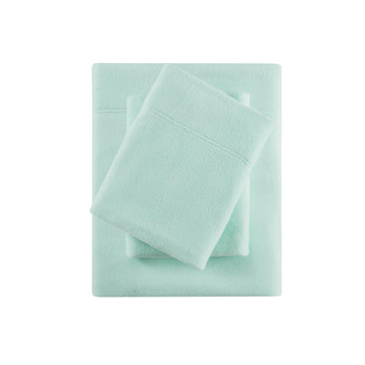 Ensemble de 4 très grands draps - 100% molleton, housse de lit douillette et moelleuse, boulochage, avec drap plat, 2 taies d'oreiller ajustées, convient aux matelas de 16 po, lavable à la machine, surface de boulochage confortable, contient, lavable