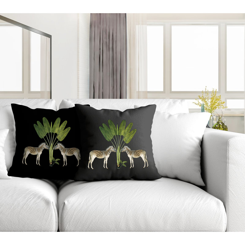 Housse et insert de coussin carré intérieur / extérieur , L 15 po x H 15 po, Noir