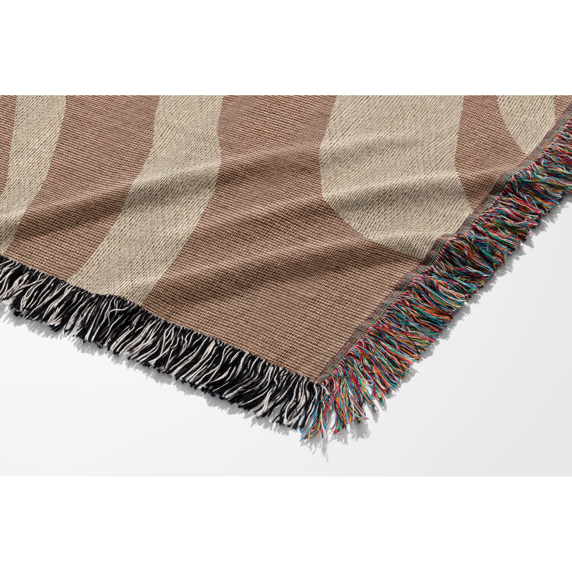 Kayle Cotton Throw Blanket, Rust/Beige, Twin