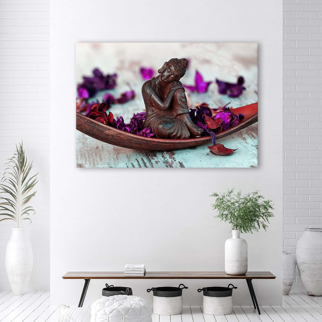 Leinwandbild Buddha Vintage Purple