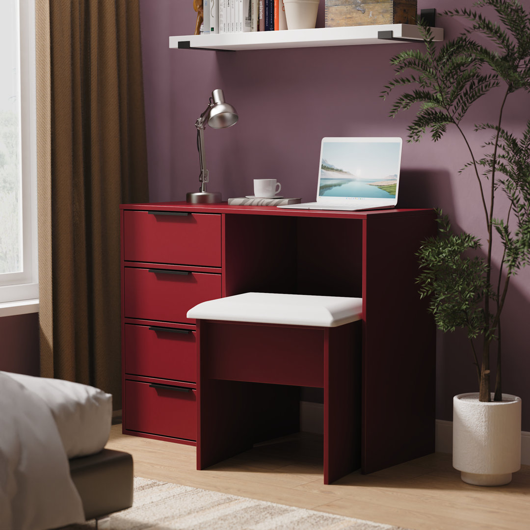 Welcome Furniture Hirato 4 Drawer Vanity - Black - Image 3