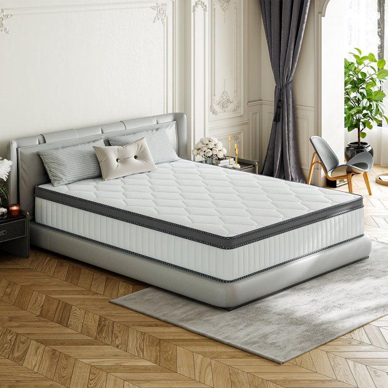 14" Medium Cooling Gel Memory Foam Hybrid Mattresses with Certipur-US Certified Pocket Spring, Pressure Relief, and Motion Isolation