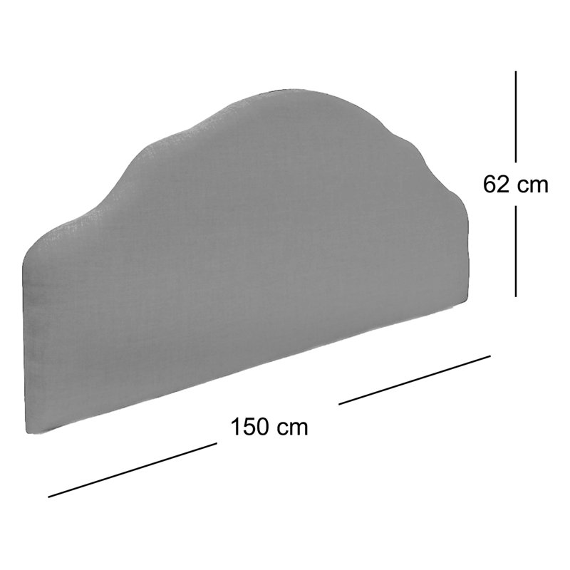 UK King - DE 150 X 200 Cm Upholstered Headboard, Silver 