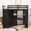 Lit mezzanine simple en bois avec bureau intégré, armoire et rangement-1149071993