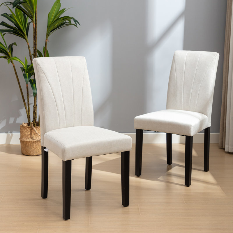 Trischa Upholstered Parsons Chair, Blanc