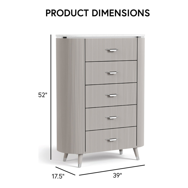 Ensemble de chambre à coucher 3 pièces Cavin Olivarez (2 tables de chevet + 1 commode)