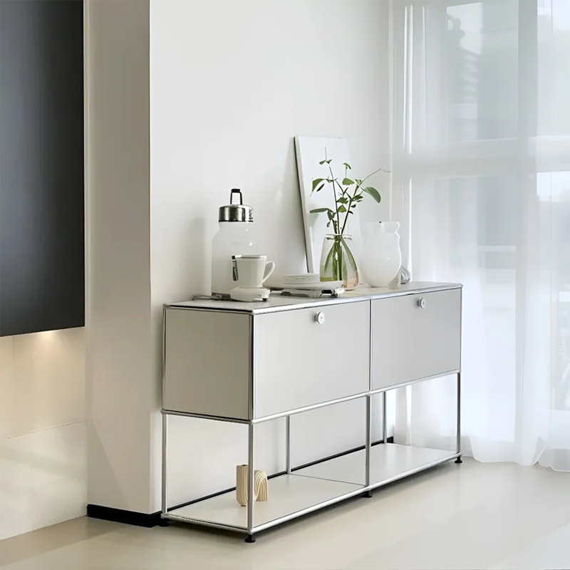 Modern Metal Office Storage Cabinets with Adjustable Shelves and Doors, Versatile Free-Standing Organizer for Home Office Décor