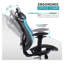 Ergonomic Mesh Office Chair with Adjustable Lumbar Support, Headrest & Armrest - High Back Executive Desk Chair with Mute Wheels for Home Office, 280lbs Capacity