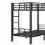 Lit superposé simple au-dessus de simple TG avec lit mezzanine double attaché, lit superposé triple en L avec bureau et garde-robe, aucun sommier nécessaire, noir