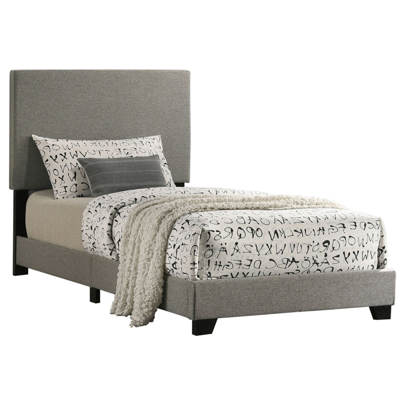 Buglosse Fabric Upholstered Twin Panel Bed Taupe, Taupe, Twin