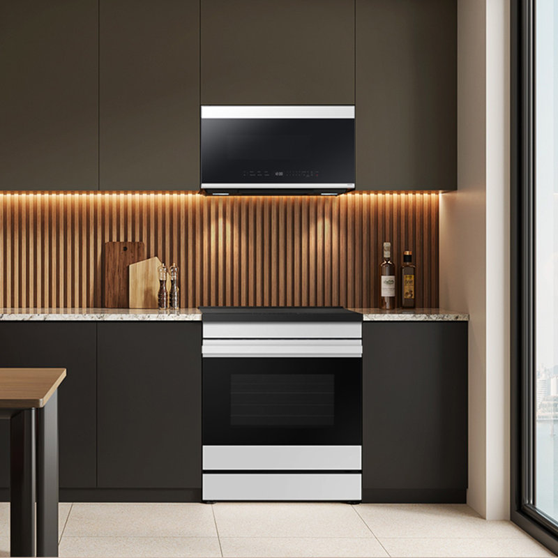 Samsung Bespoke Over-the-Range Microwave 2.1 cu. ft. in with Edge to Edge Glass Display, White Glass