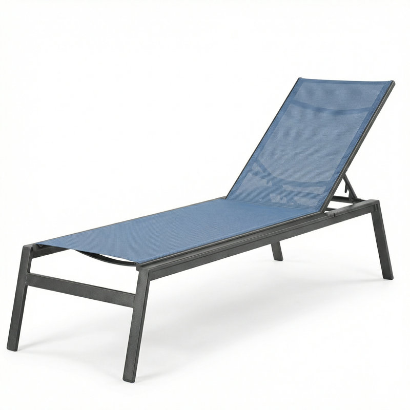 Chaise, Dupioni Poolside Sling/Anthracite