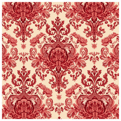 Red Floral Damask Comforter