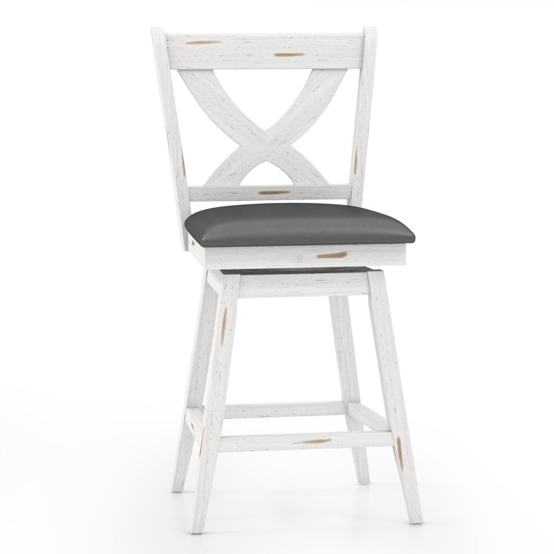 Havant Swivel Upholstered Counter Stool with Solid Wood Frame, Counter Stool (24” Seat Height)