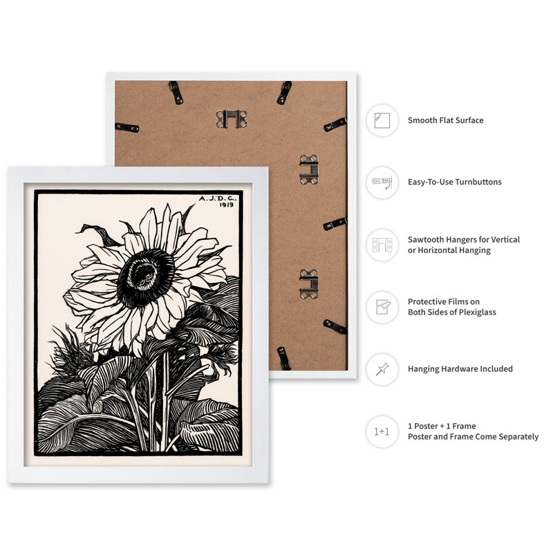 Julie De Graag - Tournesol, Affiche, Encadrement blanc, 16"H x 20"W