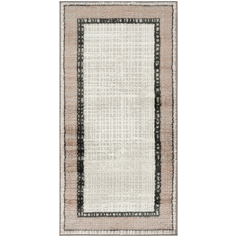Tapis d'intérieur gris anthracite moderne 2 pi x 4 pi Leuchte, Tapis de couloir 2 pi x 4 pi