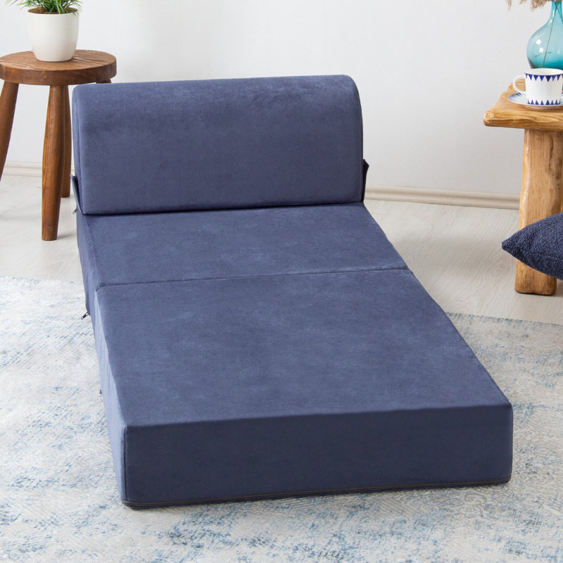 Allinson 65cm Upholstered Futon Chair, Blue