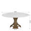 Table de salle à manger ronde moderne Aversa, plateau en pierre frittée | Piètement en bois massif, montage facile en 1 étape pour coin repas, salle à manger-1343714422-1343714423