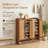 7 Tiers 32 Pairs Shoe Rack, Bamboo Shoes Storage Cabinet With Rattan Doors, Free Standing Organizer For Entryway