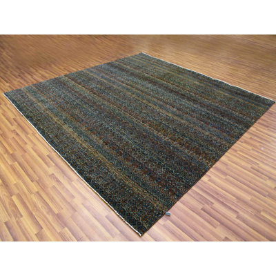 Zendra One-of-a-Kind 10' X 10' New Age Square Wool Area Rug Brown