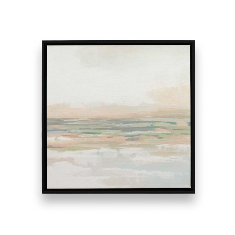 «Soft Breeze Over Fields I», reproduction sur toile dans un cadre, H 12,75 po x l 12,75 po, Noir satiné