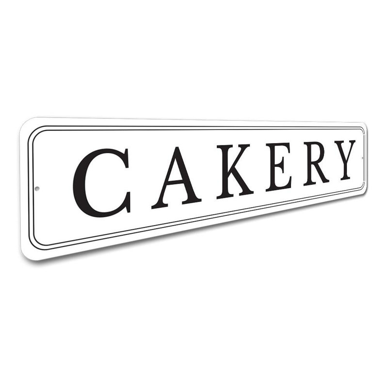 Enseigne en aluminium Cakery, H 6 po x l 24 po x P 0,06 po