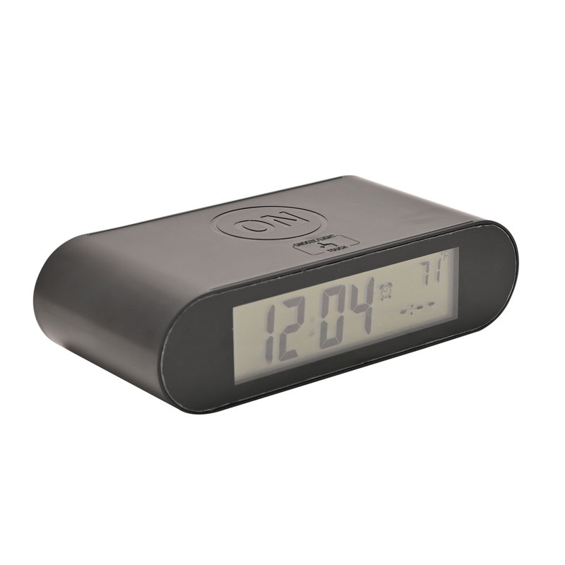 Analog Quartz Movement / Crystal Alarm Tabletop Clock Black