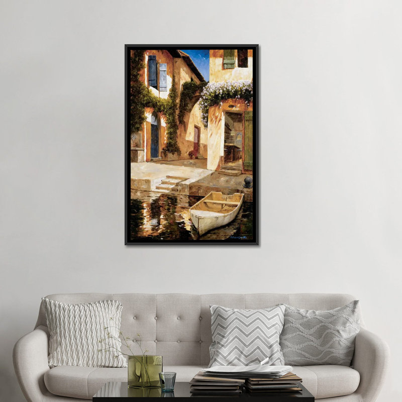 « déjeuner », impression sur toile, H 26 po x l 18 po x P 1,5 po, Toile encadrée noire, Pas de tapis