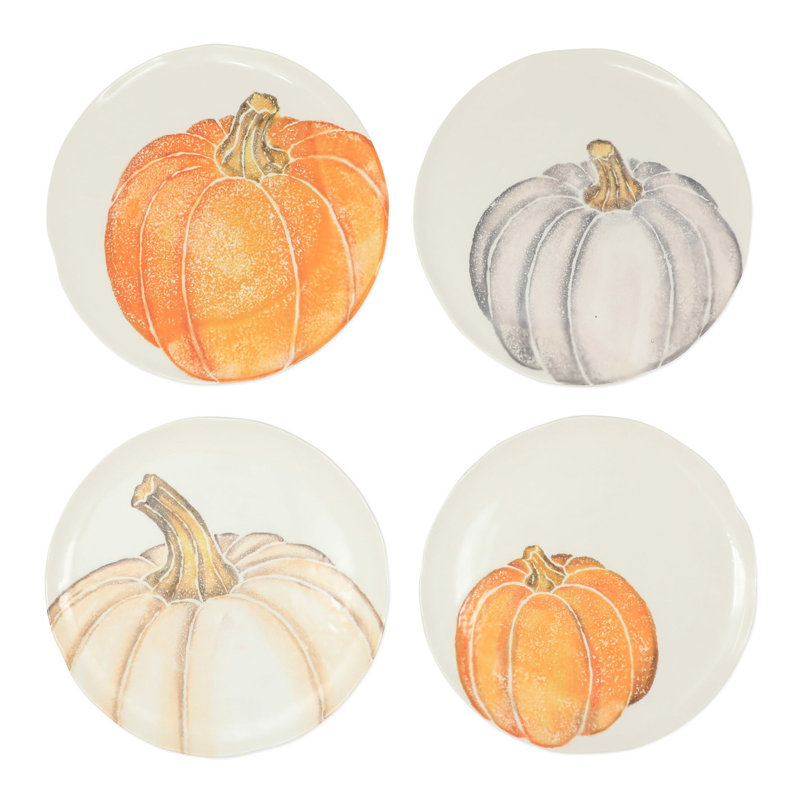 Pumpkins Handmade Terra Bianca Salad/Dessert Plate