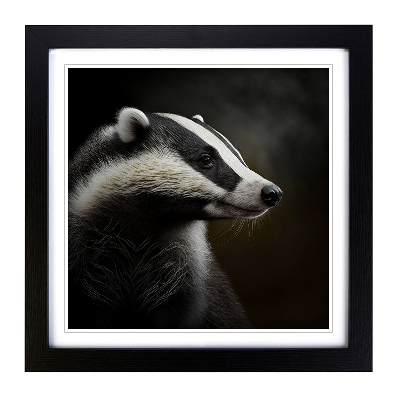 Single Picture Frame Print on Wood, Black