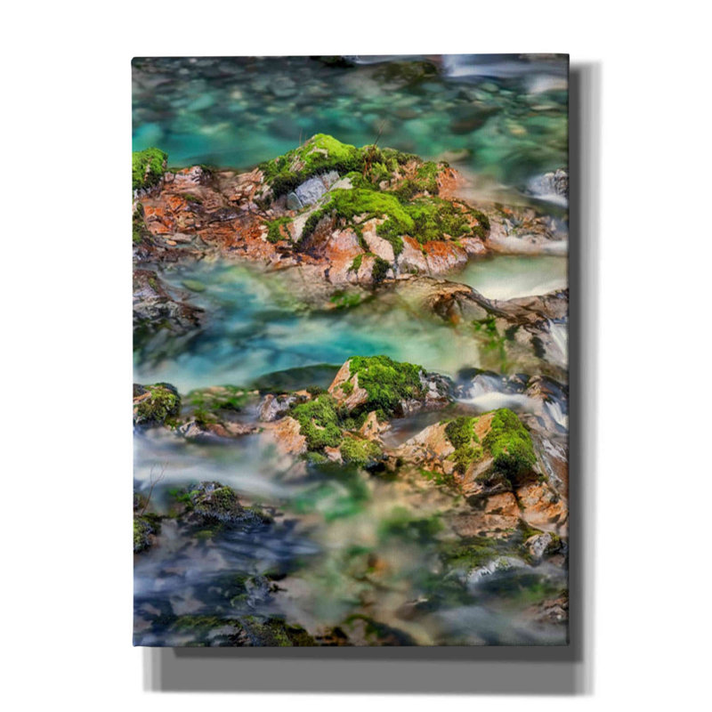 «Mossy Rocks» par Dennis Frates, art mural sur toile, H 54 po x l 40 po x P 1,5 po