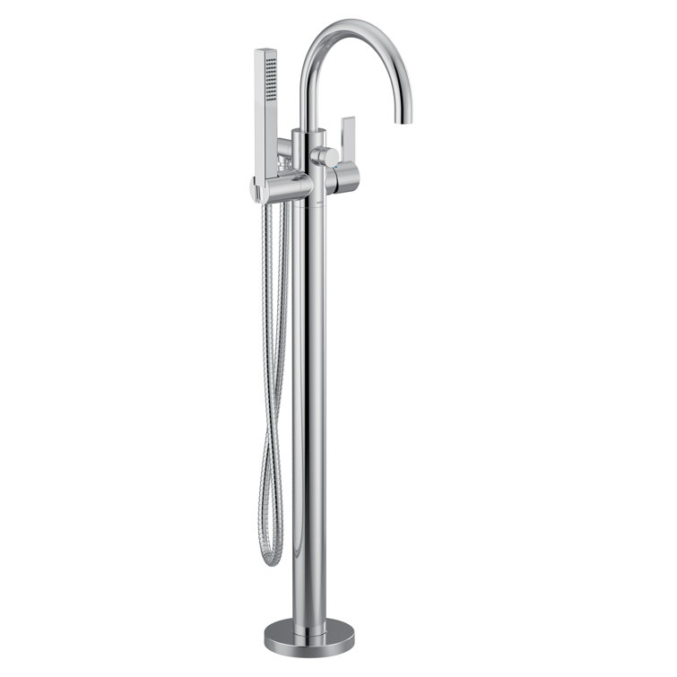 Moen Cia One Handle Freestanding Floor Mount Tub Filler with Handshower, Mounting Kit Required