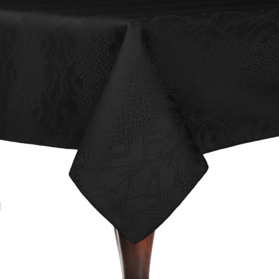Ultimate Textile -5 Pack- Damask Kenya 60 X 60-Inch Square Tablecloth - Modern Jacquard Design, Black