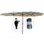 Parasol de patio double 15 x 9 pi - Très grand abat-jour extérieur pour terrasse de jardin, avec cour arrière et manivelle