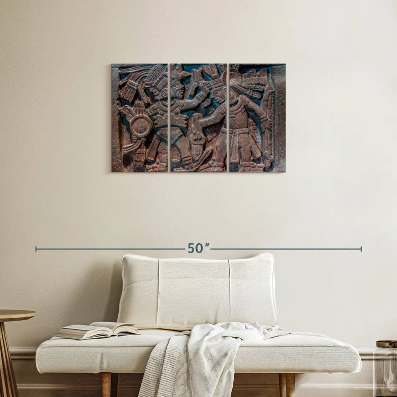 Senne Aztec Stone Carving, 20" H x 33" W